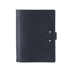 A5 Cowhide Retro Loose-Leaf Notebook Diary Office Business Simple Notepad Crazy Horse Leather Handbook, Brown, Ink Green, Blue, Black, Coffee, Wine Red, Purple