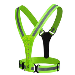 LED Reflective Vest High Stretch Outdoor Reflective Vest Traffic Safety Reflective Clothing, Green, Orange, Blue, Black, Pink, Yellow