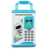 Children Cartoon Simulation Human Face Fingerprint Music Chinese British Switch Piggy Bank, Specification:, Battery (Blue), Battery (Pink)