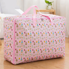 Oxford Cloth Quilt Moisture-Proof & Waterproof Storage Bag Zipper Portable Moving Luggage Bag, 58x38x22cm