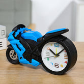 Motorcycle Alarm Clock Ornaments Creative Child Gift Clock, Blue Motorcycle Racing, Red Motorcycle Racing, Yellow Motorcycle Racing, White Motorcycle Racing