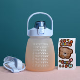 Portable Large Belly Water Cup High Temperature & Drop Resistant Straw Cup, 1.1L