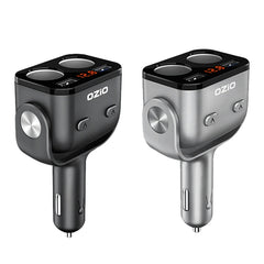 Ozio Car Charger Cigarette Lighter With USB Plug Car Charger, Y34Q 5.3A Black, Y48Q 6.5A Black
