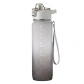 1000ml Large Capacity Gradient ColorsPlastic Sports Water Cup, Silver Gray, Cherry Pink, Sky Blue