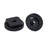 2 PCS Aluminum Hot Shoe Single Nut Screw, 5/8 Male to 1/4 Female Adapter, 5/8 Male to M6 Female Adapter