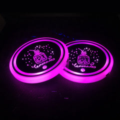 1 Pair 68mm LED Smart Light-Emitting Coaster Light Car Cup Slot Atmosphere Light, Beverage, Brick, Cat Claws, Modern Technology, Star, Genesis, Magic Array
