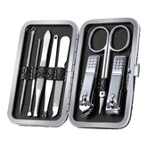 Stainless Steel Nail Trimming Grooming Set, Black, Dark Brown
