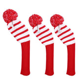 3 PCS/Set Golf Wooden Club Knitted Cover, 3PCS Red, 3PCS Black