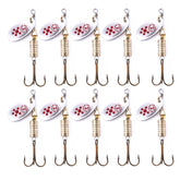 10 PCS HENGJIA SP054 6.7cm / 7g Fresh Water Sequins Road Bait, Silver, Gold, Gold+Silver, Green Stripes, Black Gold Point, Copper