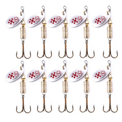 10 PCS HENGJIA SP054 6.7cm / 7g Fresh Water Sequins Road Bait, Silver, Gold, Gold+Silver, Green Stripes, Black Gold Point, Copper