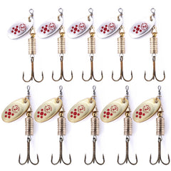 10 PCS HENGJIA SP054 6.7cm / 7g Fresh Water Sequins Road Bait, Silver, Gold, Gold+Silver, Green Stripes, Black Gold Point, Copper