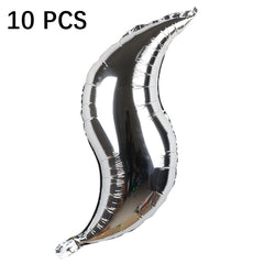 10 PCS 24 Inch S-Shaped Balloon Fish Tail Wavy Balloon Birthday Wedding Party Arrangement Balloon, Golden, Silver, Red, Rose Red, 24-inch Tiffany blue S-shaped, 24-inch purple S-shaped