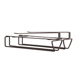 Free Punch Cabinet Wrought Iron Wine Glass Holder Upside Down Rack,Style:, Double Row