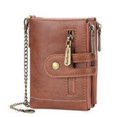 Baellerry Short Wallet Double Zipper Tri-Fold Wallet For Men, Baellerry Brown, Baellerry Khaki, Baellerry Black, Baellerry Coffee