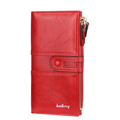 Baellerry Ladies Long Large Capacity Buckle Zip Clutch Multi-Card Wallet, Baellerry Dark Green, Baellerry let(Pink, Baellerry Sky Blue, Baellerry Red, Baellerry Black, Baellerry Brown