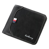 Baellerry Short Wallet Tri-fold Horizontal Coin Purse For Men, Black, Light Coffee, Dark Coffee, Red Brown
