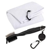Hook Towel + Club Cleaning Brush Golf Cleaning Set, Towel + Brush White, Towel + Brush Grey, Towel + Brush Blue, Towel + Brush Black
