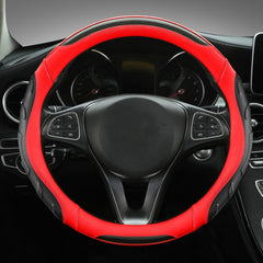 Leather Carbon Fiber Stitching Car Steering Wheel Set, Diameter:, 38cm