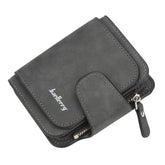Baellerry Ladies Buckle Nubuck Leather Coin Purse Cute Small Fresh Student Wallet, Black, Rose Red, Light Blue, Brown, Light Pink, Grey, Deep Blue, Bright Red, Dark Red, Soot