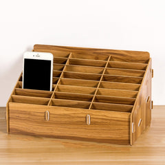 D-86 Office Conference Classroom Mobile Phone Storage Box, Style:, 12 Grids (Walnut), 12 Grids (Oak), 12 Grids (Black Oak), 24 Grids (Walnut), 24 Grids (Black Oak), 36 Grids (Walnut), 36 Grids (Oak), 36 Grids (Black Oak), 48 Grids (Walnut), 48 Grids (O...