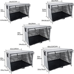 Oxford Cloth Pet Cage Cover Outdoor Furniture Dustproof Rainproof Sunscreen Cover, 63.5x48x50cm, 79x50.8x53cm, 94x61x63.5cm, 109x74x76cm, 124.5x79x84cm