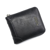Menbense Casual Fashion Large Capacity Multi-Card Retro Zipper Wallet, Black, Dark Brown, Light Brown