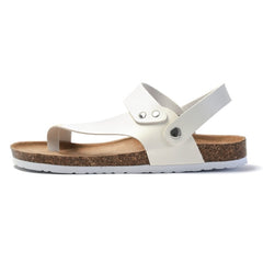 Men Summer Cork Flip Flops Beach Couple Leather Sandals, 38, 39, 40, 41, 42, 43, 44, 45