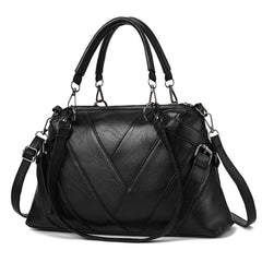 TFZ 250 Geometric Colorblock Soft Leather Handbag, Red Wine, Green, Black, Dark Gray, Black White, Rubber Pink