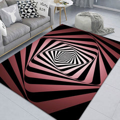 3D Stereo Rectangular Visual Geometric Living Room Carpet, 80x160cm, 120x160cm