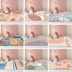 Modern Abstract Geometric Living Room Rug Coffee Table Cushion, 50x80cm