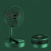Portable Folding Fan Retractable Floor Standing Fan,Style:, Rechargeable (Green), USB Plug In (Green)