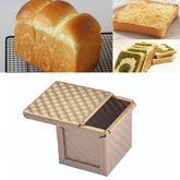 Square Toast Box Non-Stick Water Cube Toast Mold, Style:, 8832 8x7.5x6.5cm Ripple Gold, 8759 11.8x11x10.3cm No Ripple Gold, 8772 8x7.5x6.5cm No Ripple Gold, 8765 11.8x11x10.3cm Ripple Gold