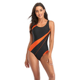 Women Comfortable Triangle One-Piece Swimsuit With Chest Pad, S, M, L, XL