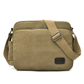 RuYiHuang Men Vintage Canvas Versatile Single-Shoulder Bag, Khaki, Black, Brown