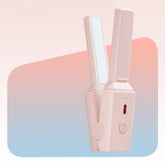 GLS-006 Dual-use Mini electric Splint for Straight and Curly Hair, Cherry Pink, Fresh green
