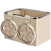 Car Paper Box Hanging Armrest Box Storage Box Cup Holder, Beige Double Cup, Black Double Cup