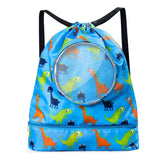 Wet And Dry Separation Waterproof Drawstring Shoulder Beach Swimming Bag For Children, Black S, Black L, Pink S, Pink L, Blue S, Blue L, Tibetan S, Tibetan L, Gray S, Gray L