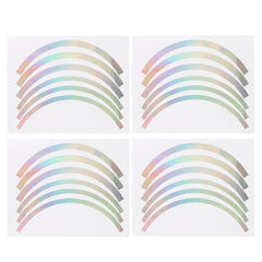 2 Sets Wheel Hub Protective Sticker For Scooter Bicycle Electric Vehicle, Silver Colorful, Red, Yellow, Blue, Green, White