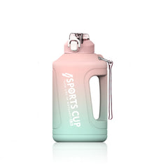 Large Capacity Gradient Straw Cup Sports Bottle With Scale, 1500ml, 2300ml, 3800ml