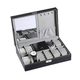 8-Bit Watch Display Storage Box Necklace Ring Jewelry Box With Mirror, 8-Bit Watch Display Box