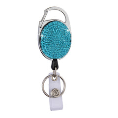 Ceramic Clay Pull Buckle Metal Retractable Keychain Document Buckle, Light Green, Shiny Black, Lake Blue, Deep Blue, Red, Black, White, Pink, AB