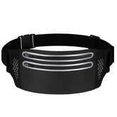 Outdoor Double Zipper Sports Waterproof Lycra Body Slim Waist Bag, Black, Mint Blue, Grey, Rose Red, Green