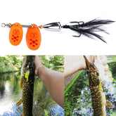 HENGJIA SP304 6.5cm 13g Feather Hook Rotating Sequin Road Lure Bait, SP304 Orange Red, SP304 Black, SP304 Yellow