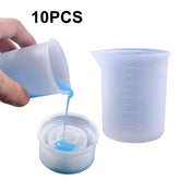 10 PCS Crystal Epoxy Silicone With Scale 100ml Measuring Cup, 10 PCS 100ml