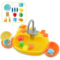 Children Kitchen Toys Electric Circulating Water Dishwasher, Panda, Yellow Duck, Yellow, Blue, Pink, Giraffe, Dinosaur