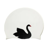 Hy08 Cute Cartoon Print Silicone Swimming Cap, Spec:, Black Swan, Little Squirrel, Princess Cat, Cavaliers cat, White Pig, Pink Pig