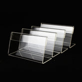 10 PCS Mini Clear Acrylic Sign Display Stand Label Holder, Label Holder