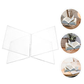 X-shaped Acrylic Bookshelf Transparent Book Sheet Music Display Stand, X-shaped Bookshelf