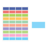 5 Packs Children Colorful Square Label Classification Stickers, Colorful Square Label