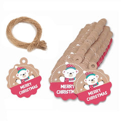 100pcs / Pack Christmas Kraft Paper Tag Gift Wrap Card Set, L-27, L-28, L-29, L-30, L-31, L-32, L-33, L-34